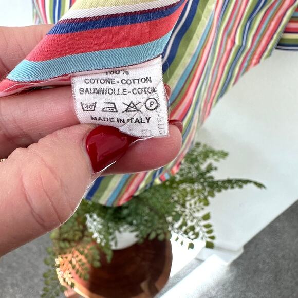 Etro Milano Men's Striped Button-Up Shirt Multicolor Cotton Size L/XL - Picture 3 of 5